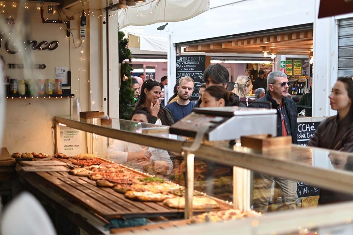 platos típicos de Roma. Mercado de Testacio